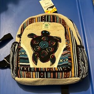 Hemp Turtle Pattern Backpack